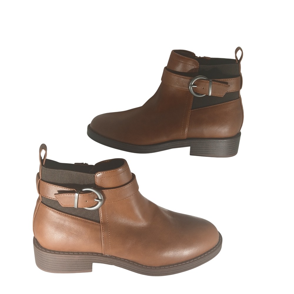 DV Dolce Vita Provence Ankle Boots 9 Brown Buckle Moto Chelsea Dark Academia